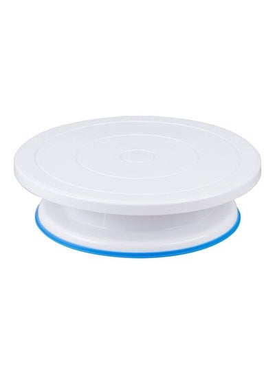 Buy Plastic Cake Rotary Table White/Blue in UAE