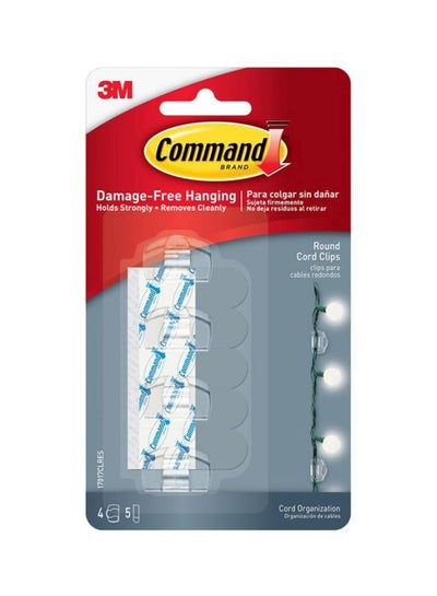 Buy 9-Piece Round Cord Clip Set Clear in UAE