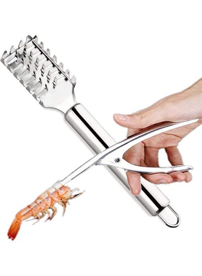 Buy 2-Piece Shrimp Peeler And Fish Scaler Silver in Saudi Arabia