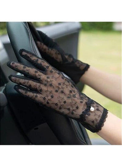 Buy Lace Sunscreen Slip-Resistant Driving Gloves One Size in Saudi Arabia