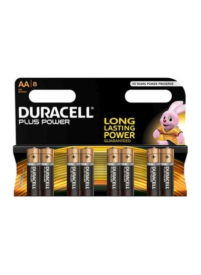 Buy 8-Piece Plus Power Household Battery Set Black/Yellow in UAE