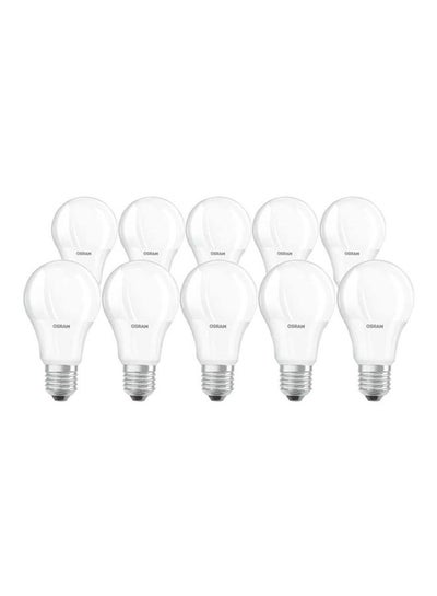 Buy Pack Of 10 LED Cl A 9W, E27 Bulb Warm White in UAE