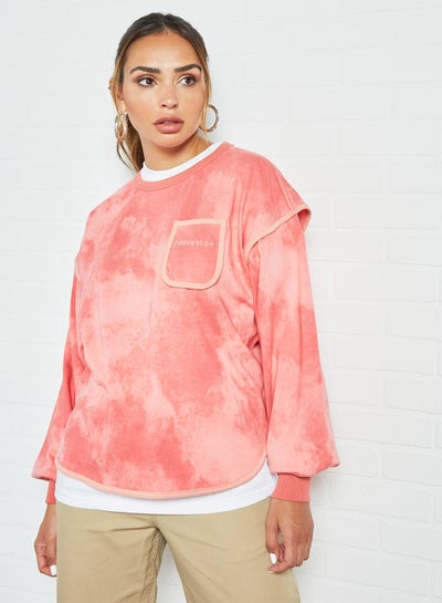 Buy ​Vented Fleece Crew Sweatshirt Pink in Saudi Arabia