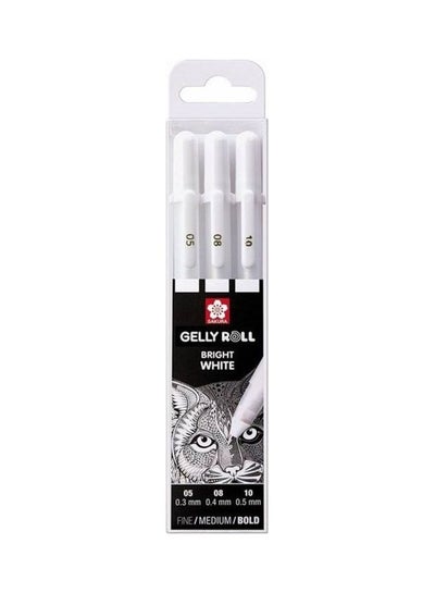 Buy Pack Of 3 Gelly Roll Pens White in UAE