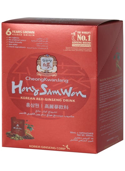 Buy [Hong Sam Won] | Korean Red Ginseng Drink-(Gift Set/3(Box with10 Pouch)1500ml in UAE