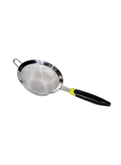 Buy Stainless Steel Strainer With ABS Handle Silver/Black 20cm in UAE