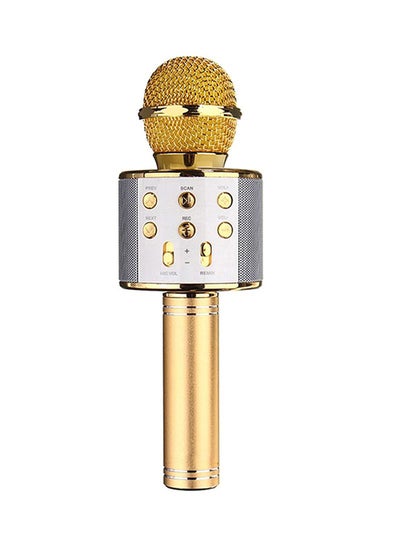 Buy Wireless Karaoke Microphone WS858 Gold/Silver in Saudi Arabia