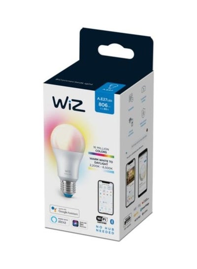 Buy Wiz Colours & Tunable Whites A60 E27 - Wifi + Bluetooth Smart Led Bulb - (Compatible With Amazon Alexa And Google Assistant) White 60x122mm in UAE