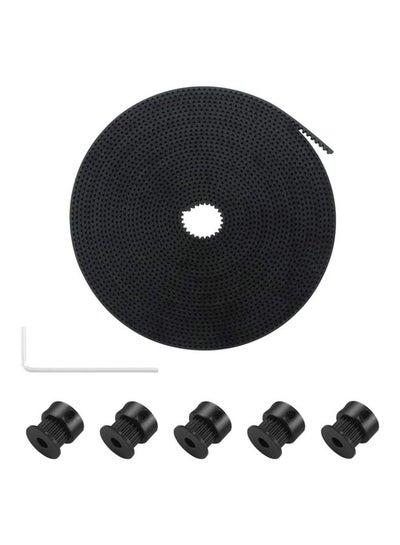 Buy GT2 Timing Belt With Teeth Pulley Wheel For 3D Printer Black/Silver in Saudi Arabia