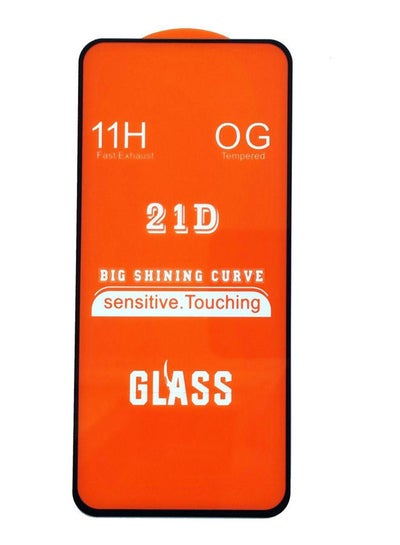 Buy For Samsung Galaxy A72 Glass Screen Protector 21D With  Frame Anti Shock Black-Clear in Egypt