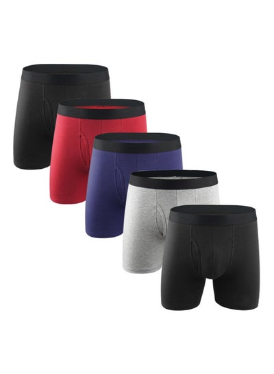 Buy 5-Piece Breathable Boxers Set Multicolour in Saudi Arabia