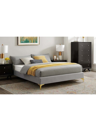 Buy Sutton Queen Bed Frame Grey 200x160cm in UAE