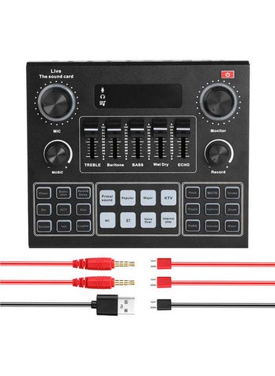 Buy V9 Live Sound Card Audio Mixer I6970-A Black in UAE