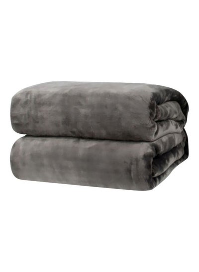 Buy Flannel Blanket Flannel Grey 200x230cm in UAE