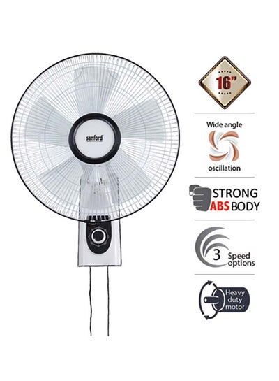 Buy Wall Fan 16-Inch With Remote 60.0 W SF932WFN BS White in Saudi Arabia