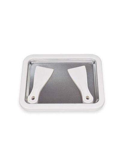 Buy 3-Piece Fried Ice Machine Mini Plate White/Silver in Saudi Arabia