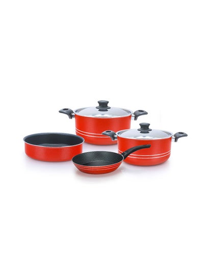 Buy 6 Pieces Cookware Set Red 18/22/22/24cm in Egypt