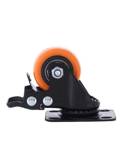 Buy Medium Duty Caster Wheel Ball Bearing Swivel With Brake Orange/Black in Saudi Arabia