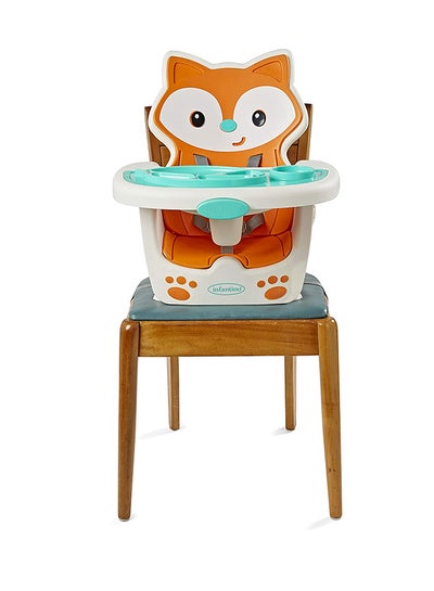 Buy Grow With Me 4-In-1 Convertible High Chair, Orange/White/Blue - IN203008 in UAE