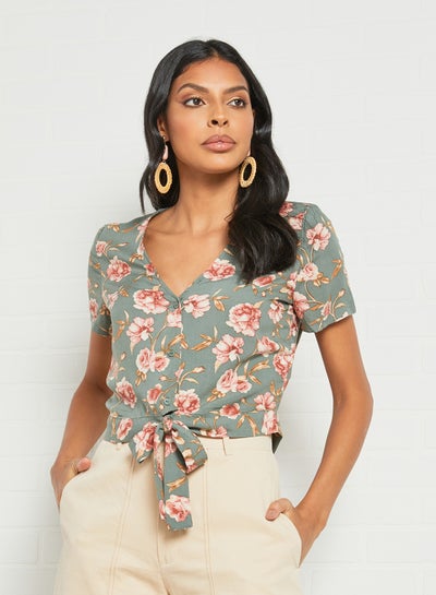 Shop MODA Front Knot Top Green online in Dubai, Abu Dhabi and all UAE