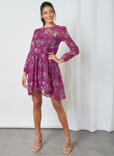 Buy Floral Print Dress Pink in Egypt