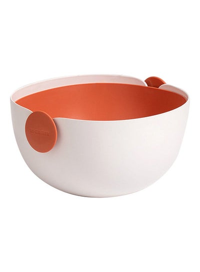 Buy Double Design Drain Basket White/Orange in Saudi Arabia