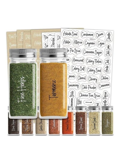 Buy 272-Piece Spice Labels Black/White in UAE