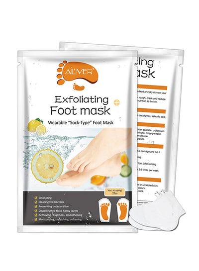 Buy Pack of 5 Lemon Exfoliating Foot Peel Mask White 40g in UAE
