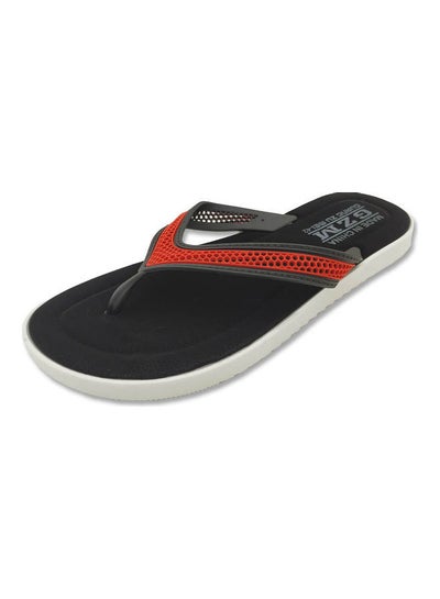 Buy Casual Flat Flip Flops Red/Grey in Saudi Arabia