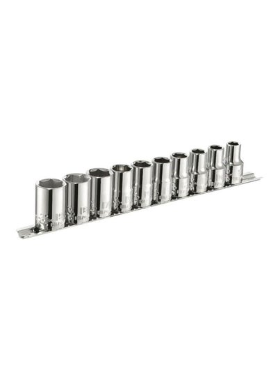 Buy 10-Piece Socket Set Silver 9, 10, 11, 12, 13, 14, 15, 17, 18, 19 in UAE