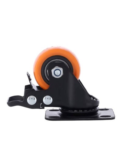 Buy Medium Duty Caster Wheel Ball Bearing Swivel With Brake Orange/Black/Silver 40mm in Saudi Arabia