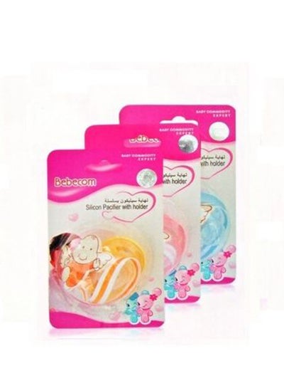 Buy Silicon Pacifier With Holder - Assorted in UAE