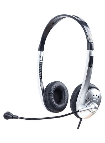 Buy Wired Over-Ear Headset With Mic Silver/Black in UAE