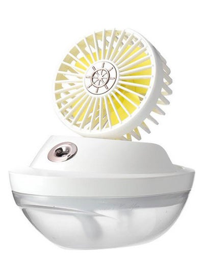 Buy USB Rechargeable Sailboat Humidifier With Fan White/Yellow in UAE