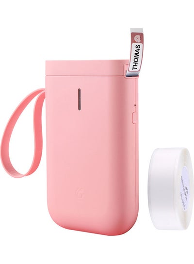 Buy Portable Wireless Handheld Thermal Label Printer 18.3x4x11.3cm Pink in UAE