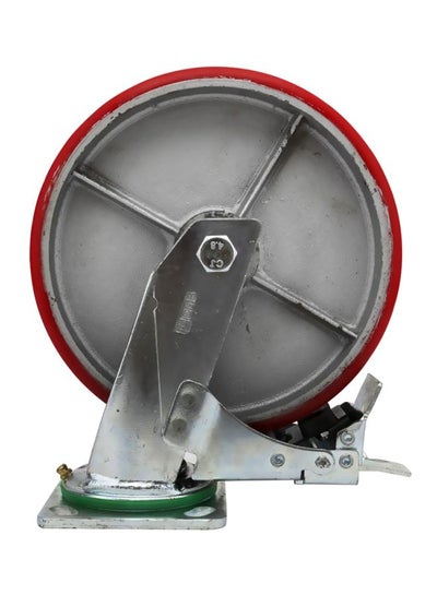 Buy Heavy Duty Caster Wheel With Brake Grey/Silver/Red 5inch in Saudi Arabia