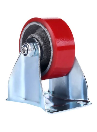 Buy Coloured Caster Fixed Wheel Silver/Red 3inch in Saudi Arabia