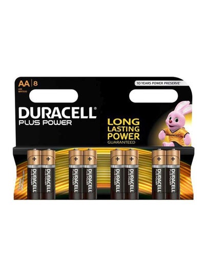 Buy Duracell Plus Power Type AA Alkaline Batteries Black/Gold in UAE