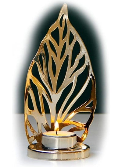 Buy Decorative Candle Holder Gold/Silver 18.5cm in Saudi Arabia