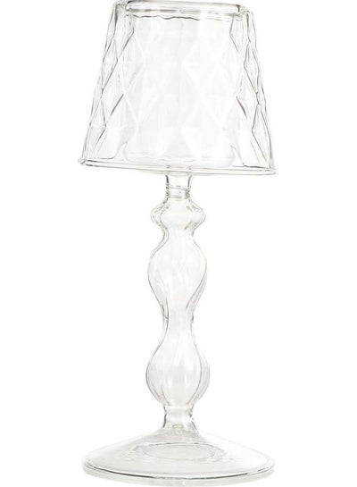 Buy Lamp Shaped Candle Holder Clear 19x8cm in Saudi Arabia