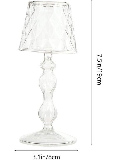 Buy Decorative Candle Holder Clear 7.5x3.1inch in Saudi Arabia
