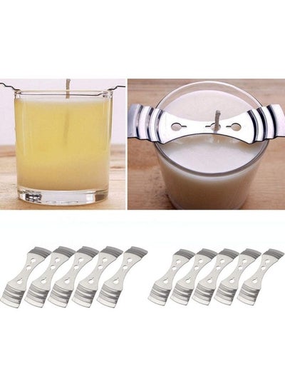 Buy 8-Pieces Metal Candle Wick Centering Devices Silver One Size in UAE