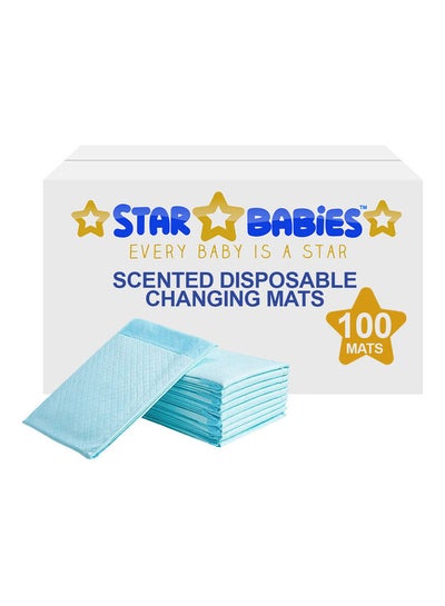 Buy Scented Disposable Changing Mats - Pack Of 100 - Blue in UAE