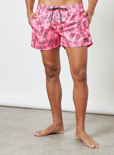 Buy Pineapple Print Shorts Pink in UAE