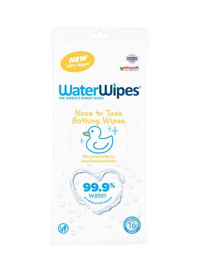 Buy Plastic Free Xl Bathing, Toddler And Baby Wipes, 99.9% Water Based Wipes, Unscented, 16 Wet Wipes in UAE