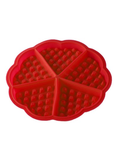 اشتري 5-Compartment Heart Shape Non-Stick Waffle Mould for Baking أحمر في مصر