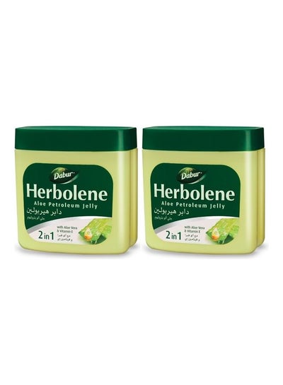 Buy 2-Piece Herbolene Aloe Petroleum Jelly Green 850ml in Saudi Arabia