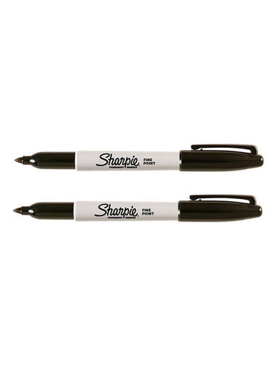 Buy 2-Piece Permanent Marker White/Black in UAE