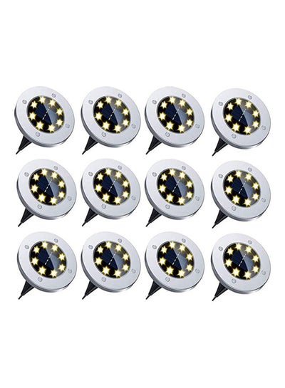 Buy 12-Piece Solar Outdoor In-Ground Lights Multicolour in UAE