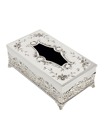 Buy Napkin Box Silver 27x15x9cm in Saudi Arabia